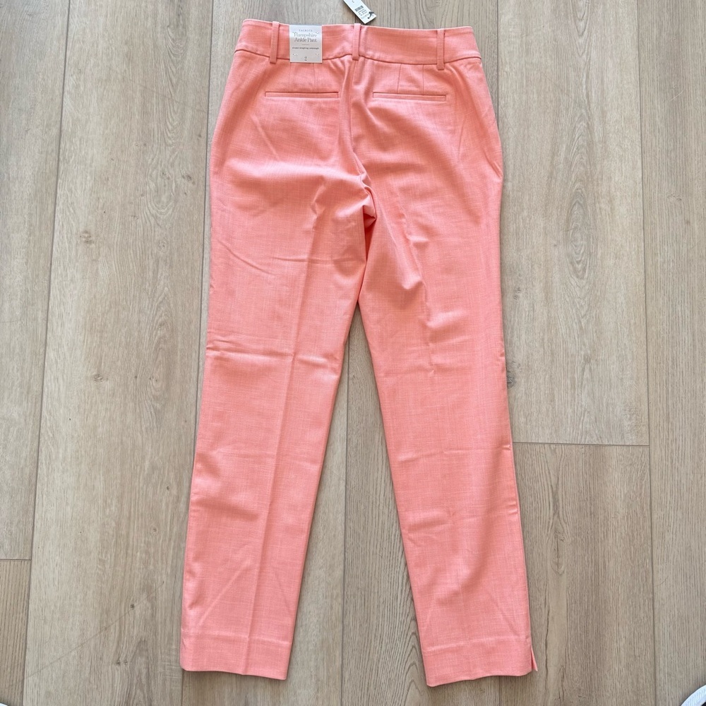Talbots Hampshire Textured Ankle Pants Straight-Leg Elegant Coral Women's 2 NWT - Picture 4 of 12
